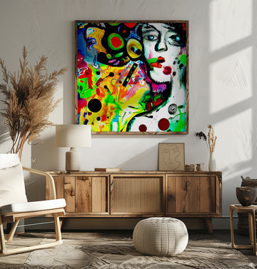 Vibrant Abstract Face | Poster - Room Interior 2