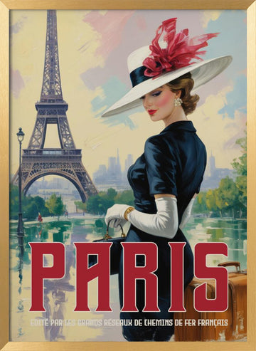 Vintage Paris Glamour | Poster - Gold Frame Interior