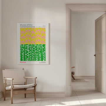 Pink Leaves Green Trees | Canvas - Room Interior 1
