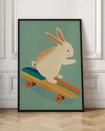 Skateboarding Bunny | Poster - Room Interior 1
