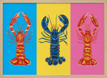 Colorful Pop Lobsters | Poster - Wood Frame Interior