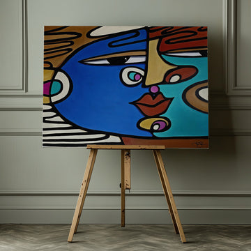 Bold Abstract Face | Canvas - Room Interior 1