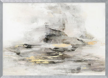 Abstract Gold Landscape | Poster - Silver Frame Interior
