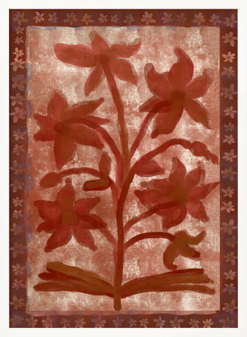 Painterly Red Blooms | Poster - White Frame Interior