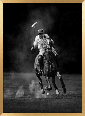 Dynamic Polo Action | Poster - Gold Frame Interior