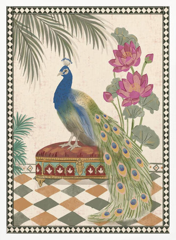 Royal Peacock Garden | Poster - White Frame Interior