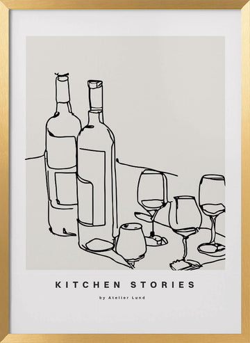 Wine and Conversation | Poster - Gold Frame Interior