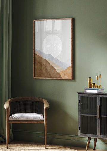 Watercolor Mountain Horizon | Poster - Room Interior 2