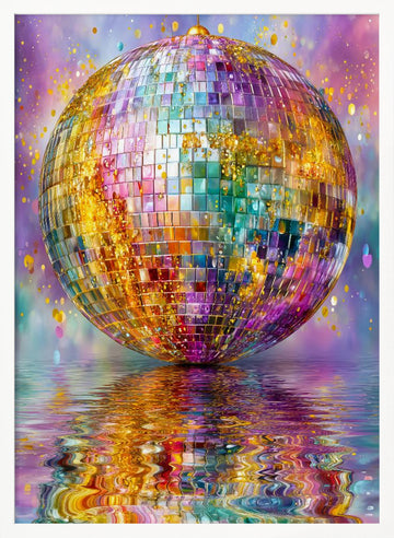 Sparkling Disco Reflections | Poster - White Frame Interior