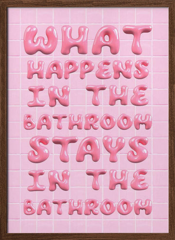 Bubbly Bathroom Rules | Poster - Walnut Frame Interior