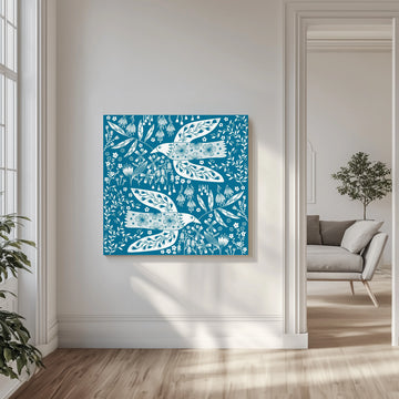 Peaceful Floral Flight | Canvas - Room Interior 1