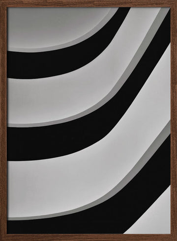 Minimalist Curved Lines | Poster - Walnut Frame Interior