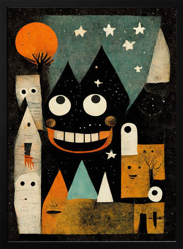 Whimsical Nightscape | Poster - Black Metal Frame Interior