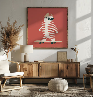 Cool Skating Seal | Poster - Room Interior 2