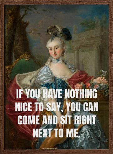 Sassy Lady Portrait Quote | Poster - Walnut Frame Interior