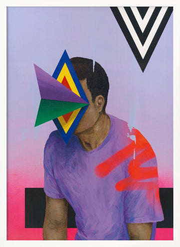 Colorful Geometric Portrait | Poster - White Frame Interior