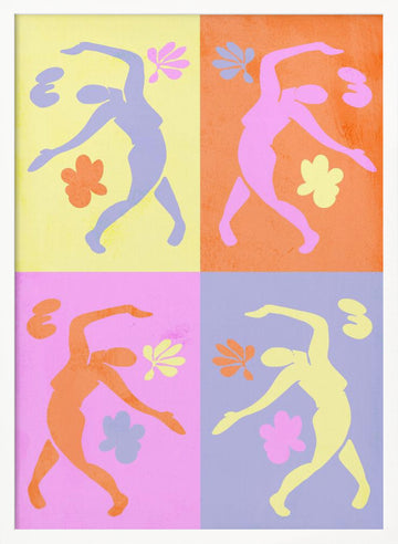 Vibrant Dancing Figures | Poster - White Frame Interior