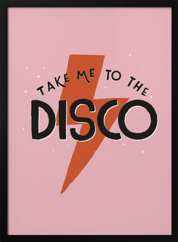 Retro Disco Quote | Poster - Black Metal Frame Interior