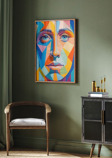 Vibrant Geometric Portrait | Poster - Room Interior 2