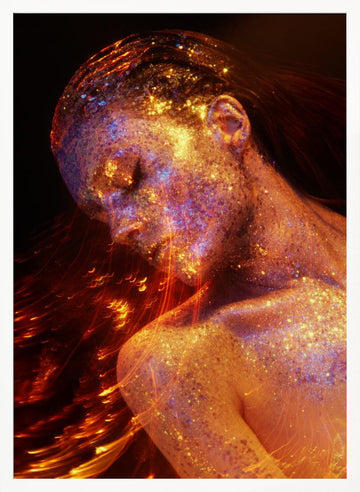 Sparkling Cosmic Woman | Poster - White Frame Interior