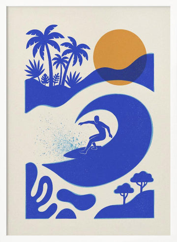 Surfer on Tropical Wave | Poster - White Frame Interior