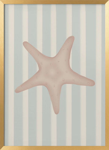 Coastal Starfish Stripes | Poster - Gold Frame Interior