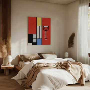 Modern Geometric Wine | Canvas - Room Interior 2