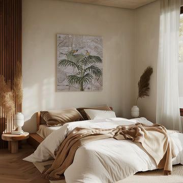 Tropical Birds Vintage Map | Canvas - Room Interior 2
