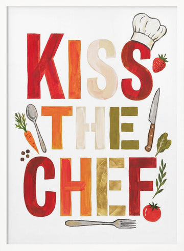 Kiss The Chef | Poster - White Frame Interior