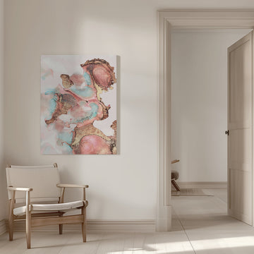 Liquid Gold and Teal | Canvas - Room Interior 1