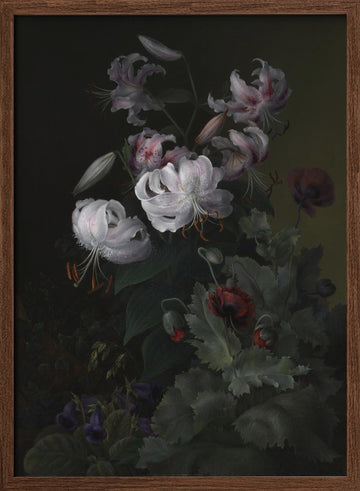 Flowering Plants | Poster - Walnut Frame Interior