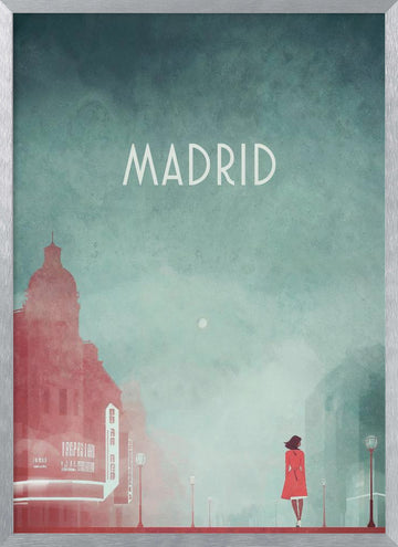Madrid 1- GRAN VIA | Poster - Silver Frame Interior