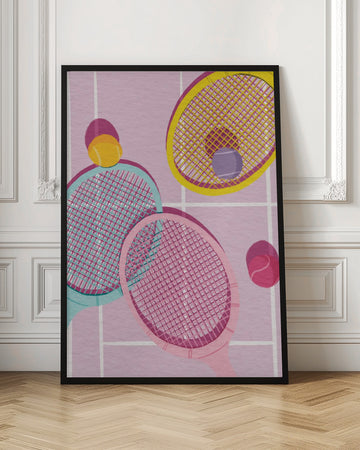 Playful Tennis Rackets | Poster - Room Interior 1