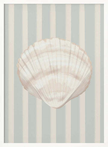 Coastal Seashell Stripes | Poster - White Frame Interior