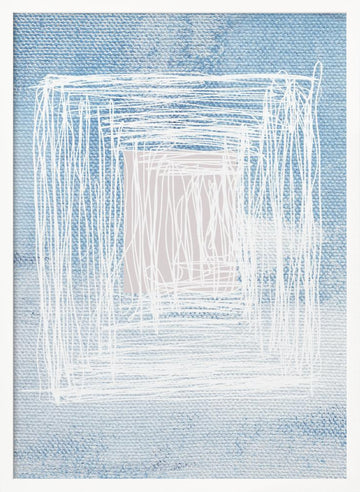 White Linear Patterns With Geometric Design | Poster - White Frame Interior