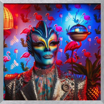Vibrant Tropical Drag | Poster - Silver Frame Interior