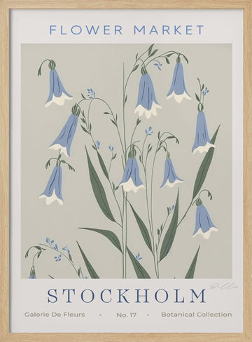 Delicate Bluebell Bloom | Poster - Wood Frame Interior