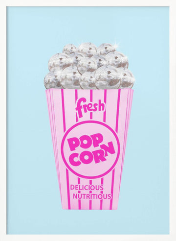 Pink Disco Popcorn | Poster - White Frame Interior