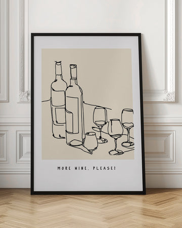 Wine Line Sketch | Poster - Room Interior 1