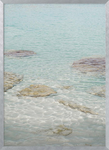 Clear Turquoise Waters | Poster - Silver Frame Interior