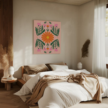 Vibrant Folk Floral | Canvas - Room Interior 2