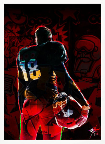 Gridiron Player 18 | Poster - White Frame Interior