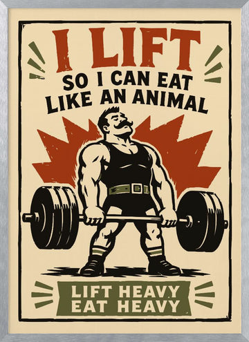 Strongman Gym Humor | Poster - Silver Frame Interior