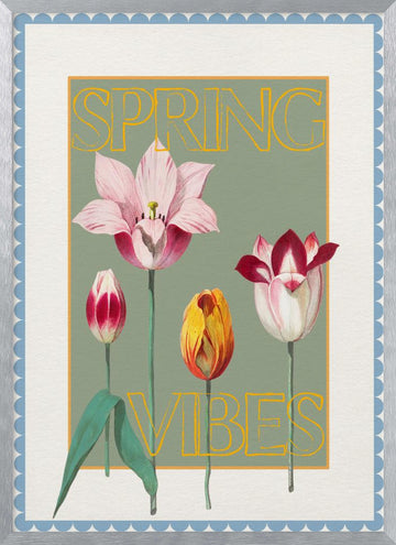 Spring Tulips Vibes | Poster - Silver Frame Interior