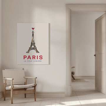 Paris Eiffel Heart | Canvas - Room Interior 1
