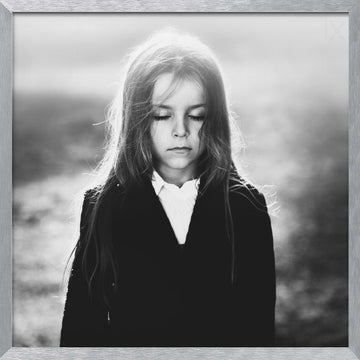 Peaceful Child Portrait | Poster - Silver Frame Interior