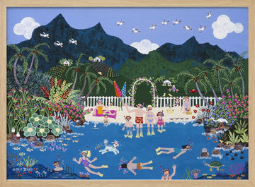 Tropical Family Paradise | Poster - Wood Frame Interior