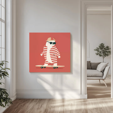 Cool Skating Seal | Canvas - Room Interior 1