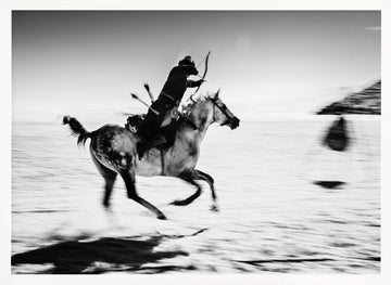 Galloping Mounted Archer | Poster - White Frame Interior