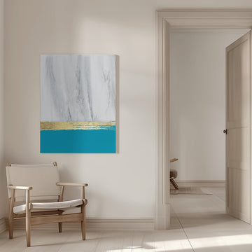 Teal Gold Horizon | Canvas - Room Interior 1